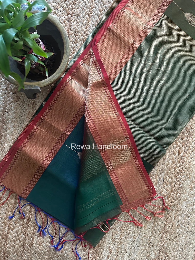 Maheshwari Green Shaded Butta Saree BLSS013