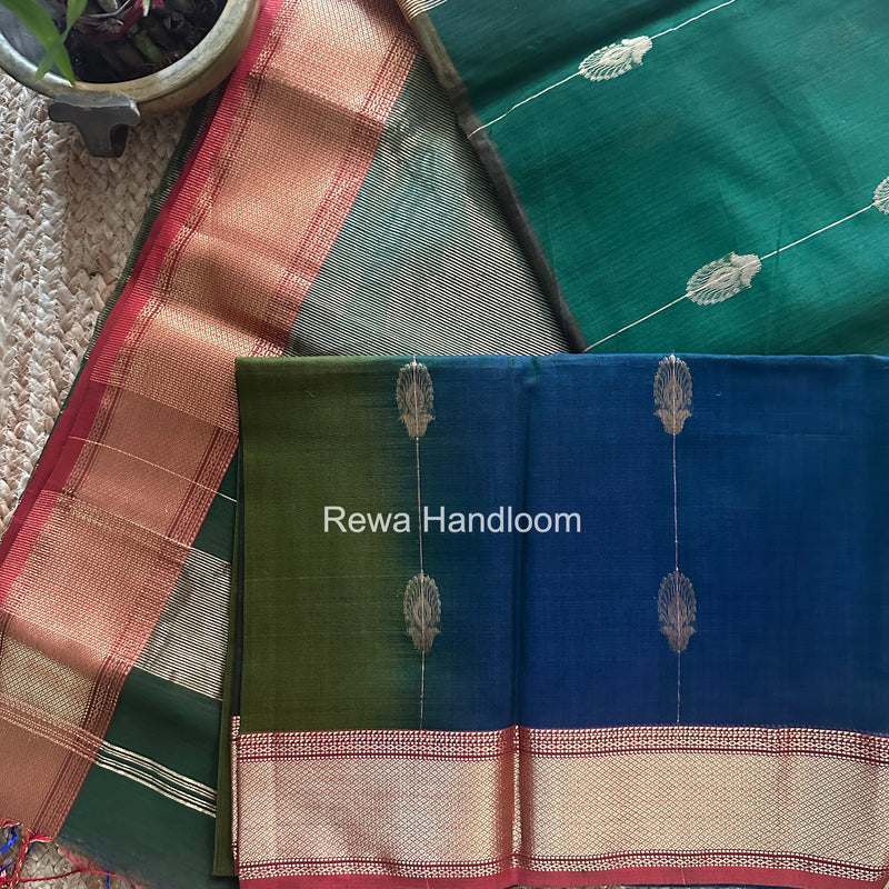 Maheshwari Green Shaded Butta Saree BLSS013