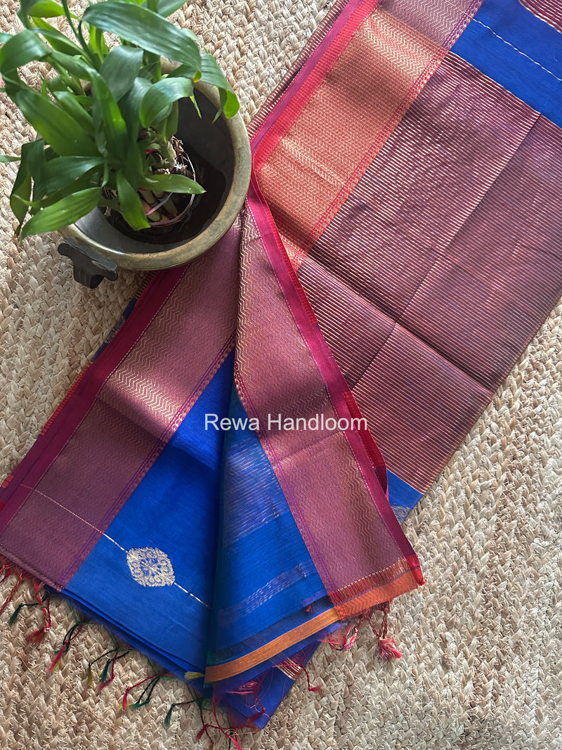 Maheshwari Blue Shaded Butta Saree BLSS027