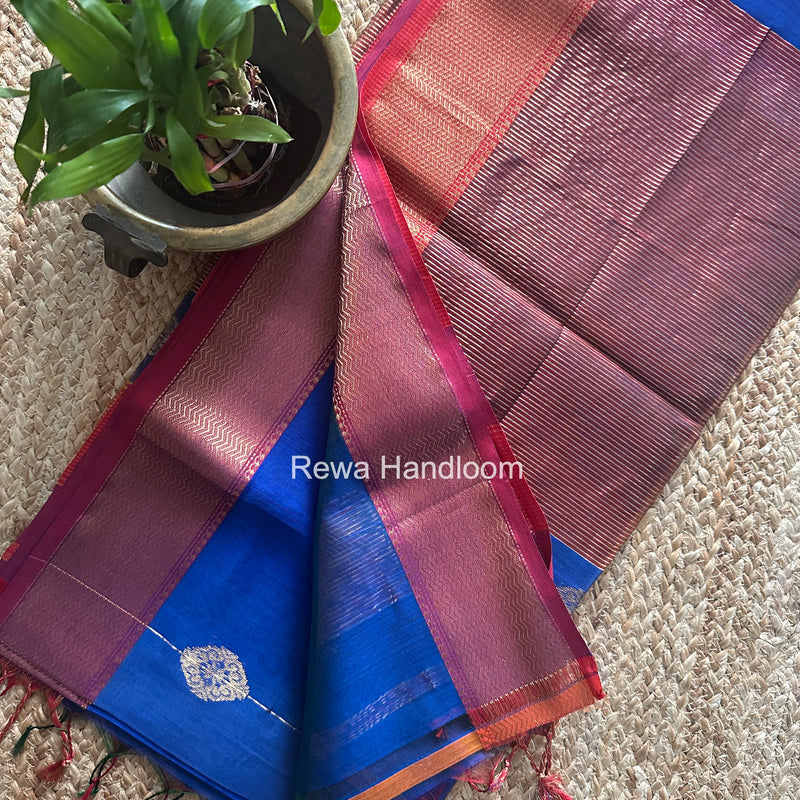 Maheshwari Blue Shaded Butta Saree BLSS027