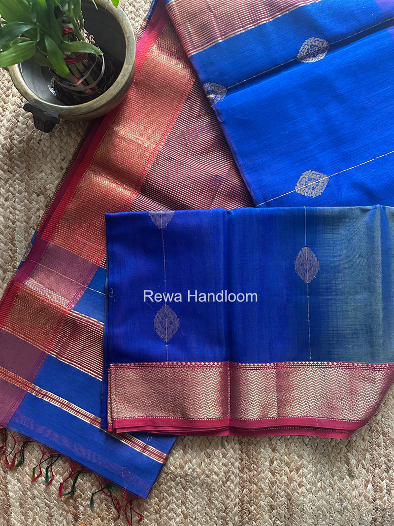 Maheshwari Blue Shaded Butta Saree BLSS027