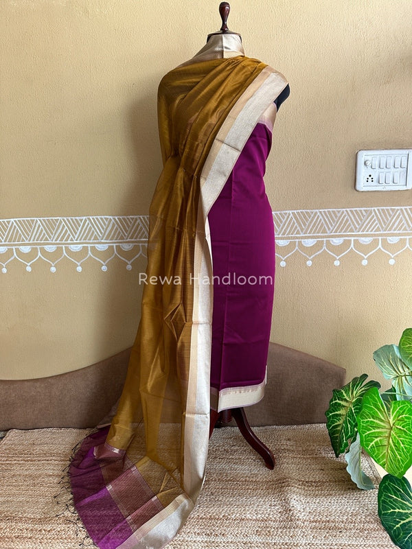 Maheshwari Resham Border Dress Material