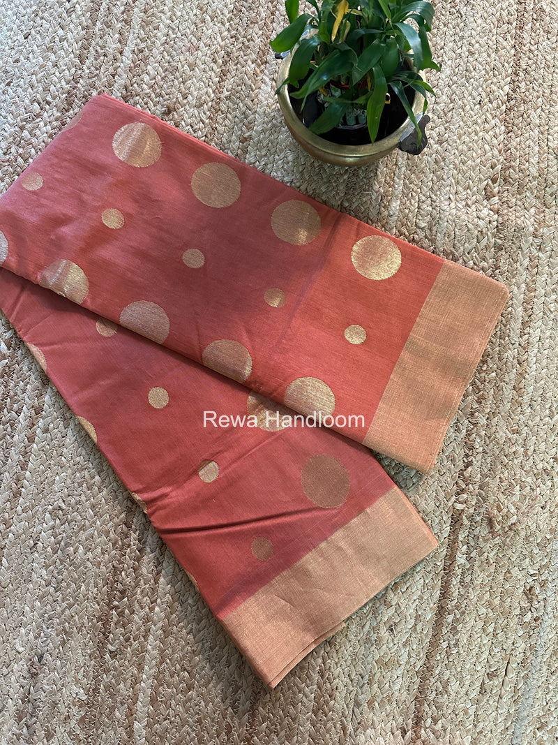 Chanderi Butta Zari Border Saree