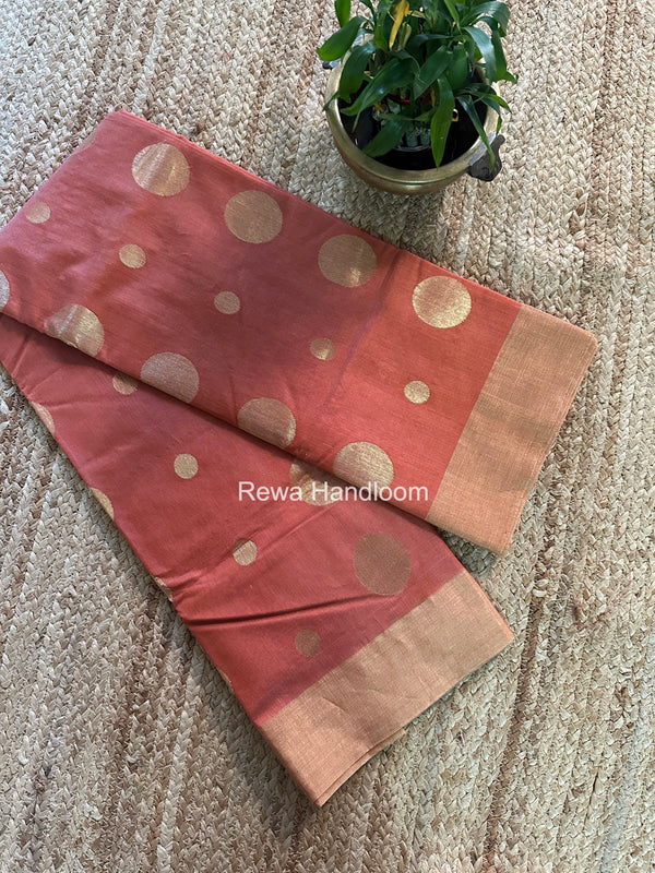 Chanderi Butta Zari Border Saree