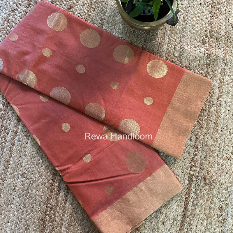 Chanderi Butta Zari Border Saree