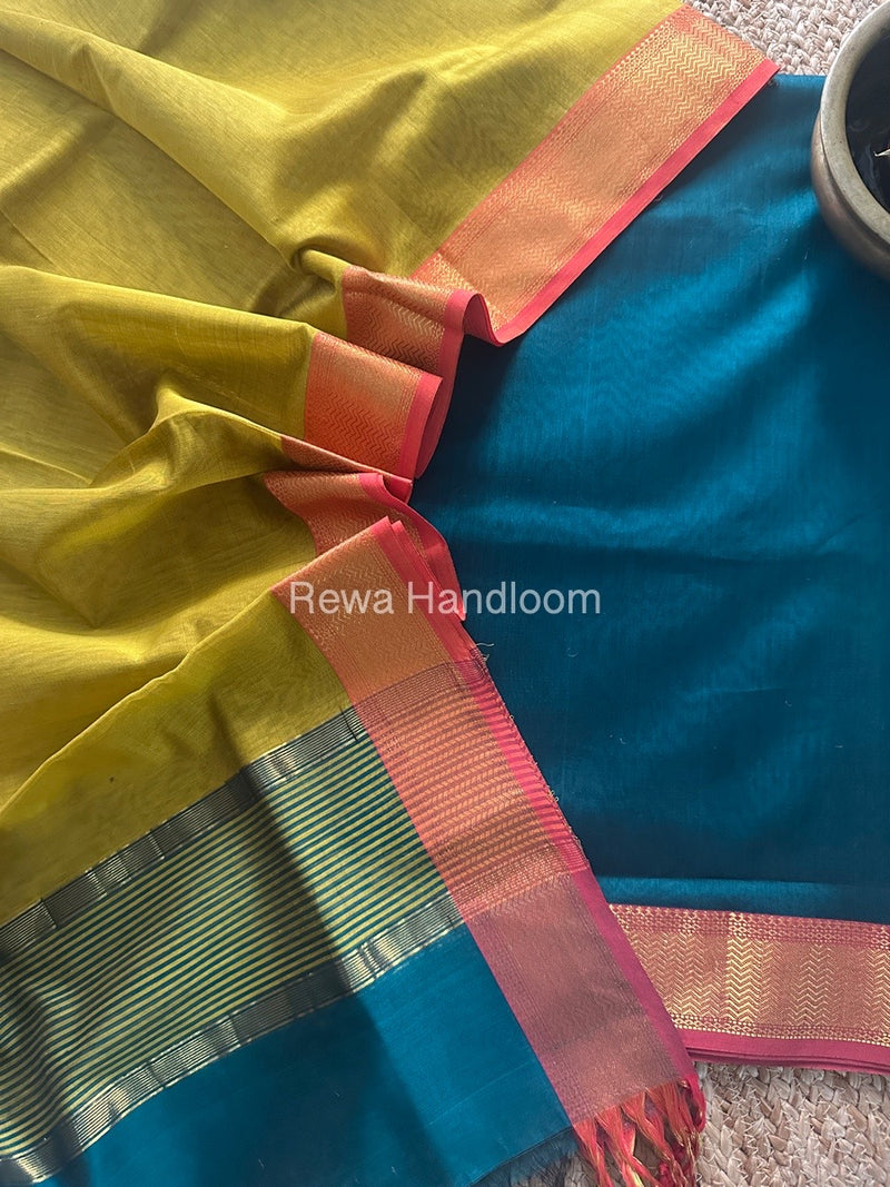 Maheshwari Zari Border Dress Material
