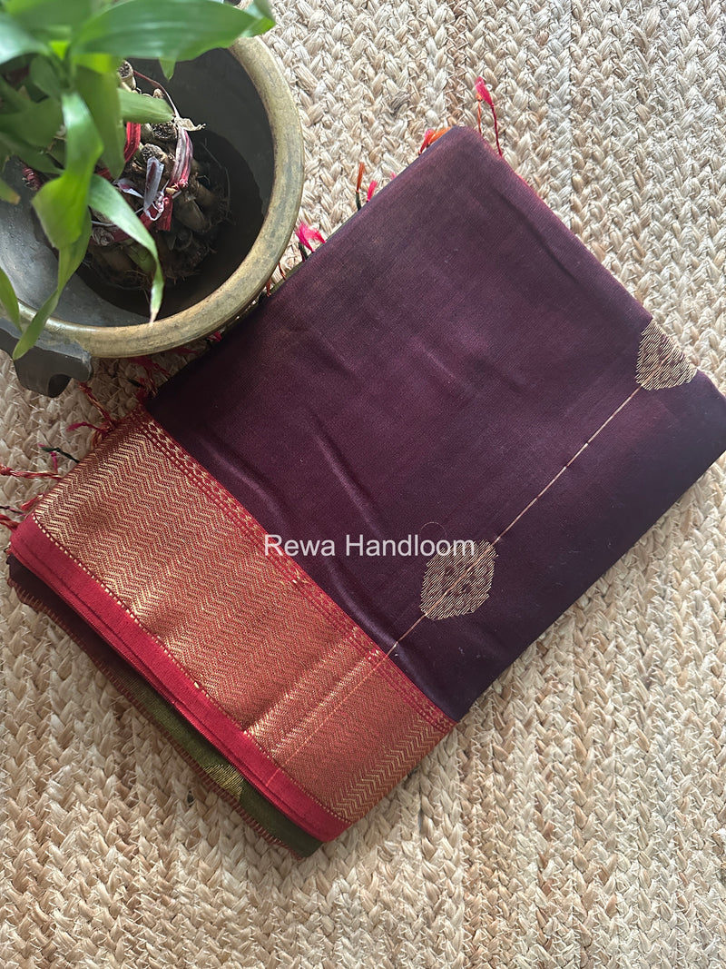 Maheshwari Wine Shaded Butta Saree BLSS021