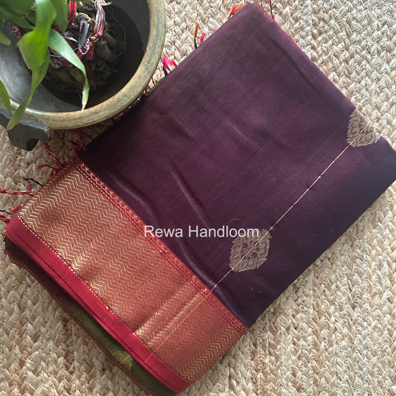 Maheshwari Wine Shaded Butta Saree BLSS021