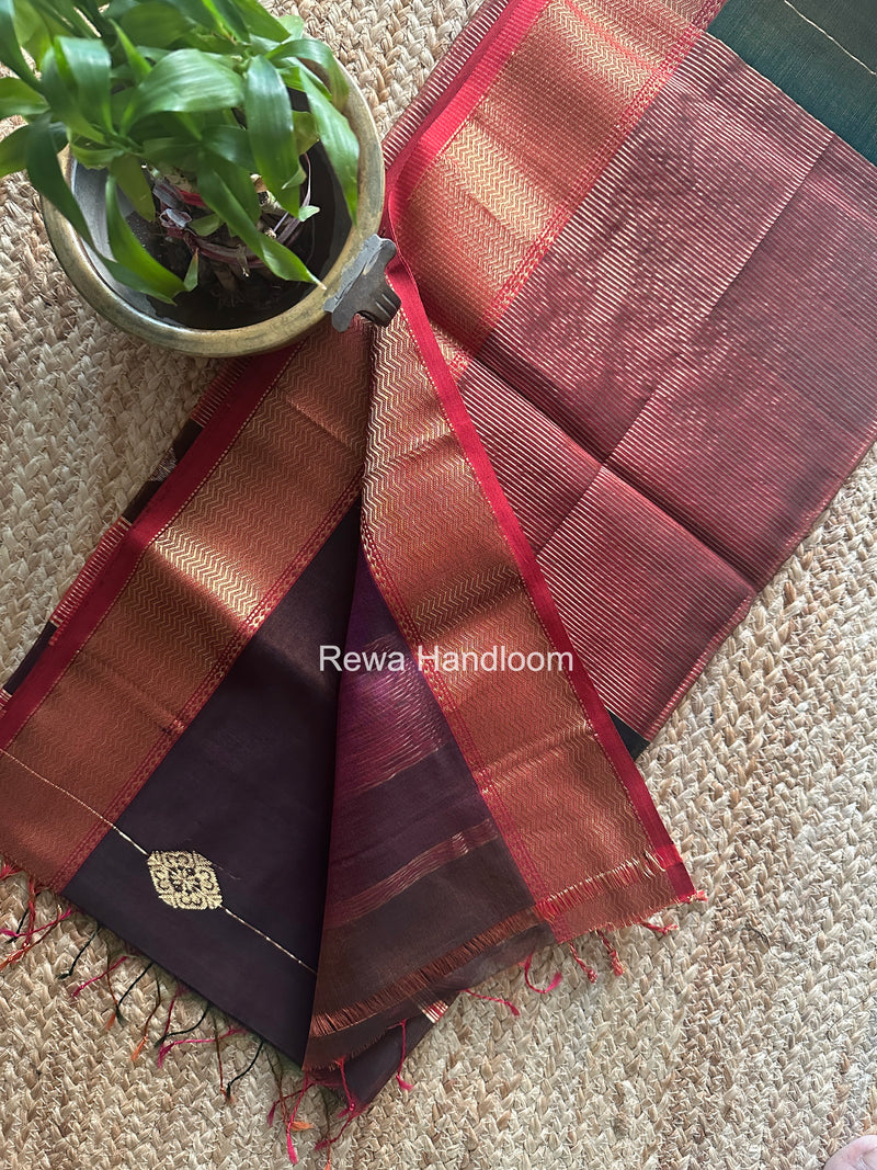 Maheshwari Wine Shaded Butta Saree BLSS021