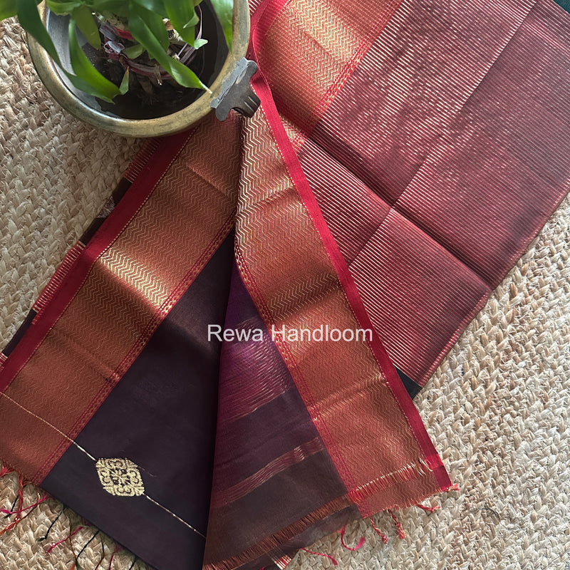 Maheshwari Wine Shaded Butta Saree BLSS021