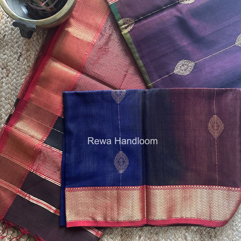 Maheshwari Wine Shaded Butta Saree BLSS021