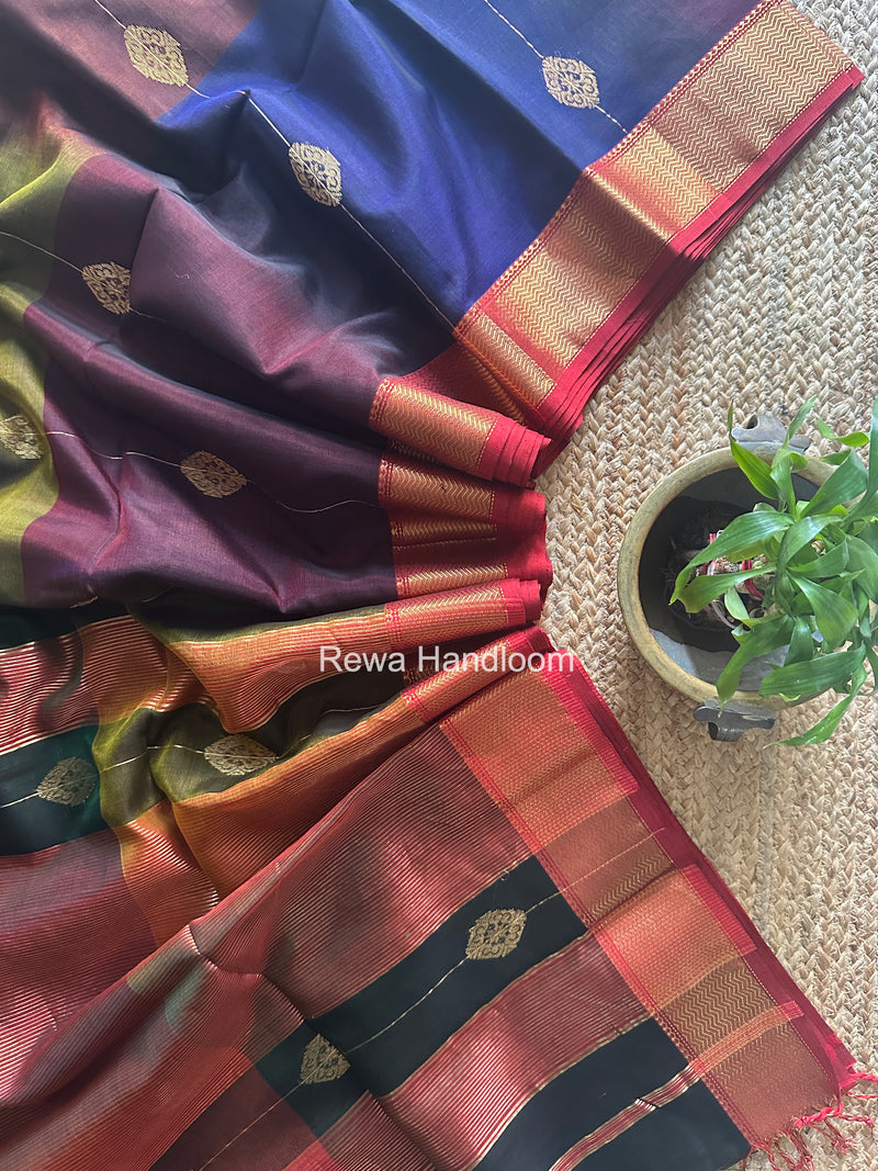 Maheshwari Wine Shaded Butta Saree BLSS021