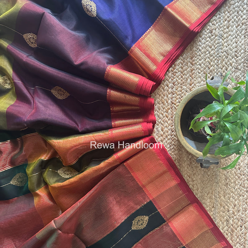 Maheshwari Wine Shaded Butta Saree BLSS021