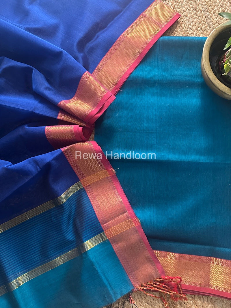 Maheshwari Zari Border Dress Material