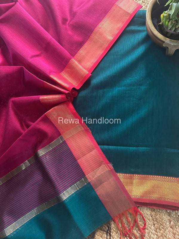 Maheshwari Zari Border Dress Material