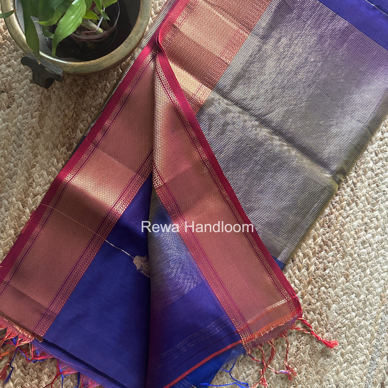 Maheshwari Blue Shaded Butta Saree BLSS02