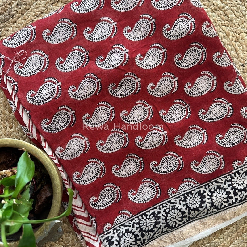 Maheshwari Red Bagh Print Suit BSP0135