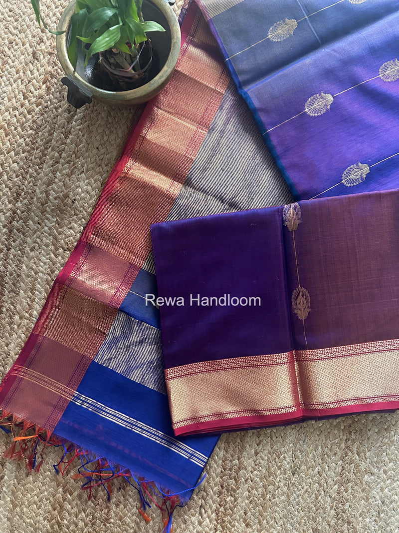 Maheshwari Blue Shaded Butta Saree BLSS02