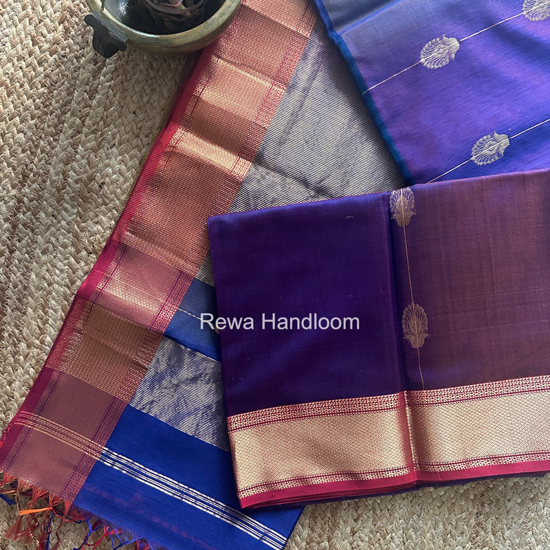 Maheshwari Blue Shaded Butta Saree BLSS02