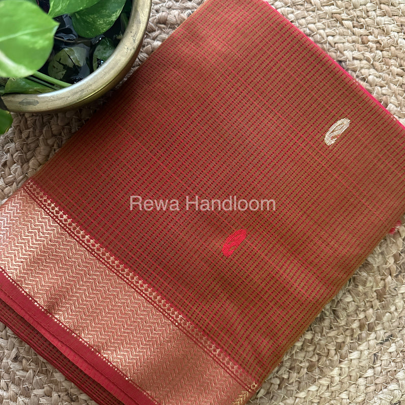 Zari Butti ~ Maheshwari Saree