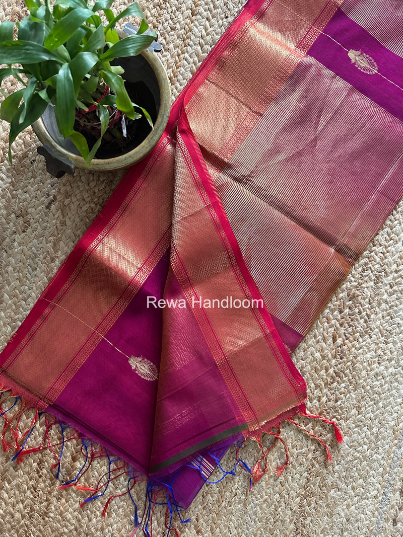 Maheshwari Magenta Shaded Butta Saree BLSS01