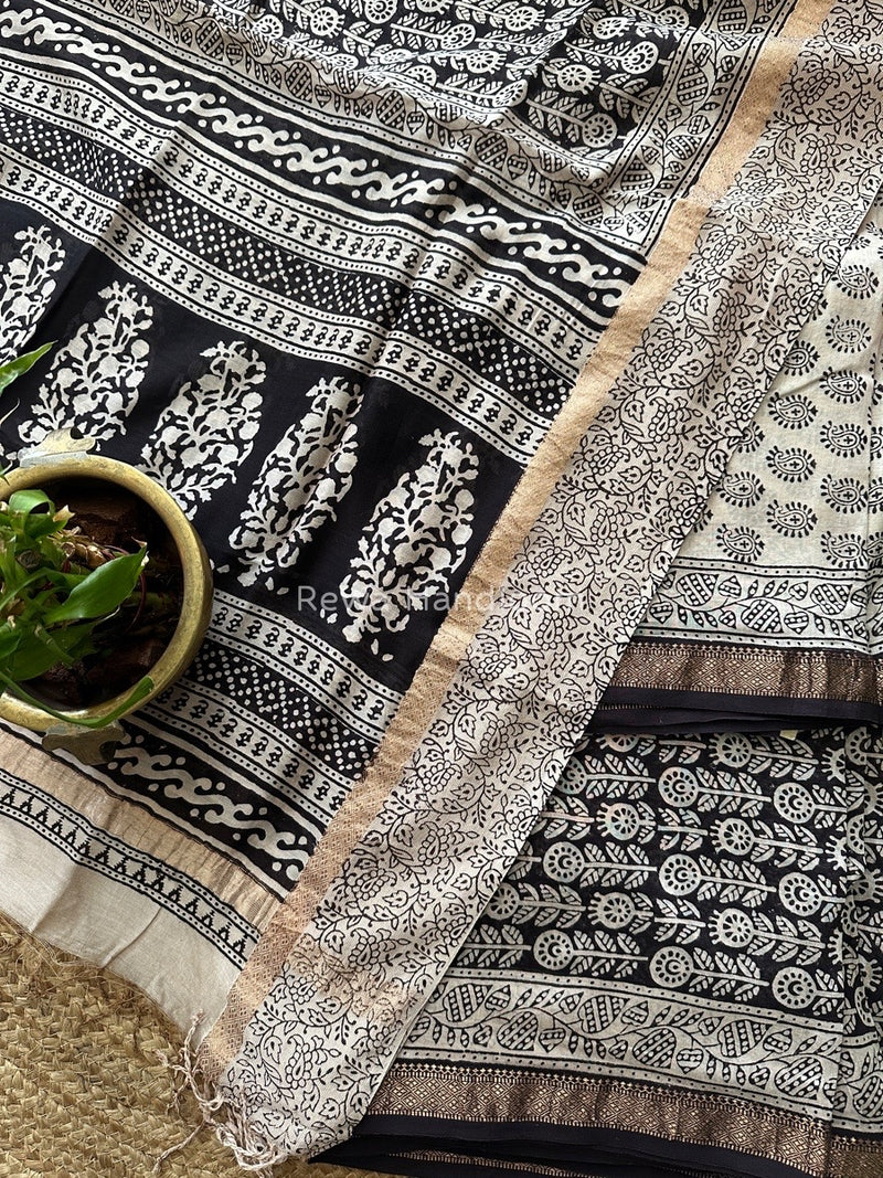 Maheshwari White Bagh Print Suit BSP0132