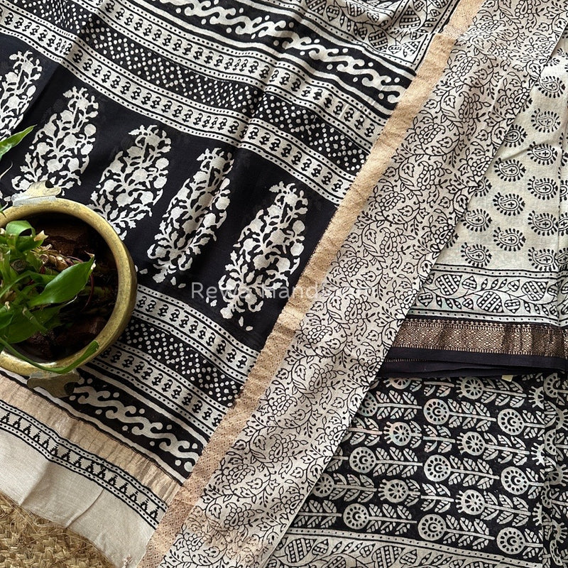 Maheshwari White Bagh Print Suit BSP0132