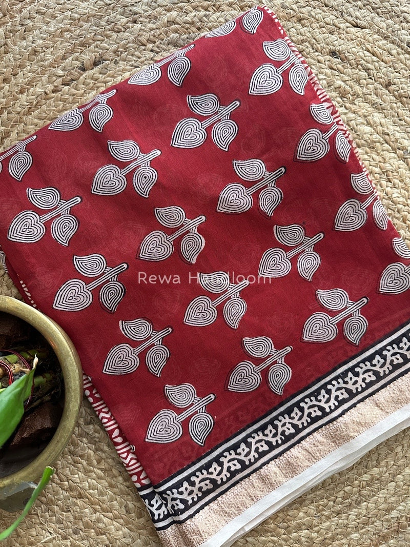 Maheshwari Maroon Bagh Print Suit BSP0138