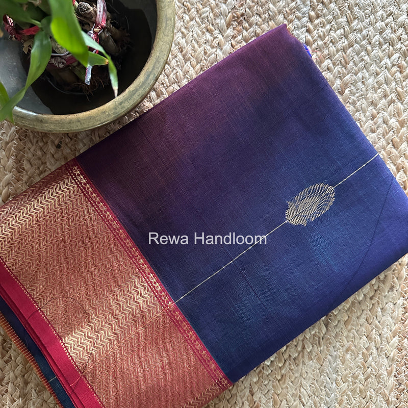 Maheshwari Blue Shaded Butta Saree BLSS09