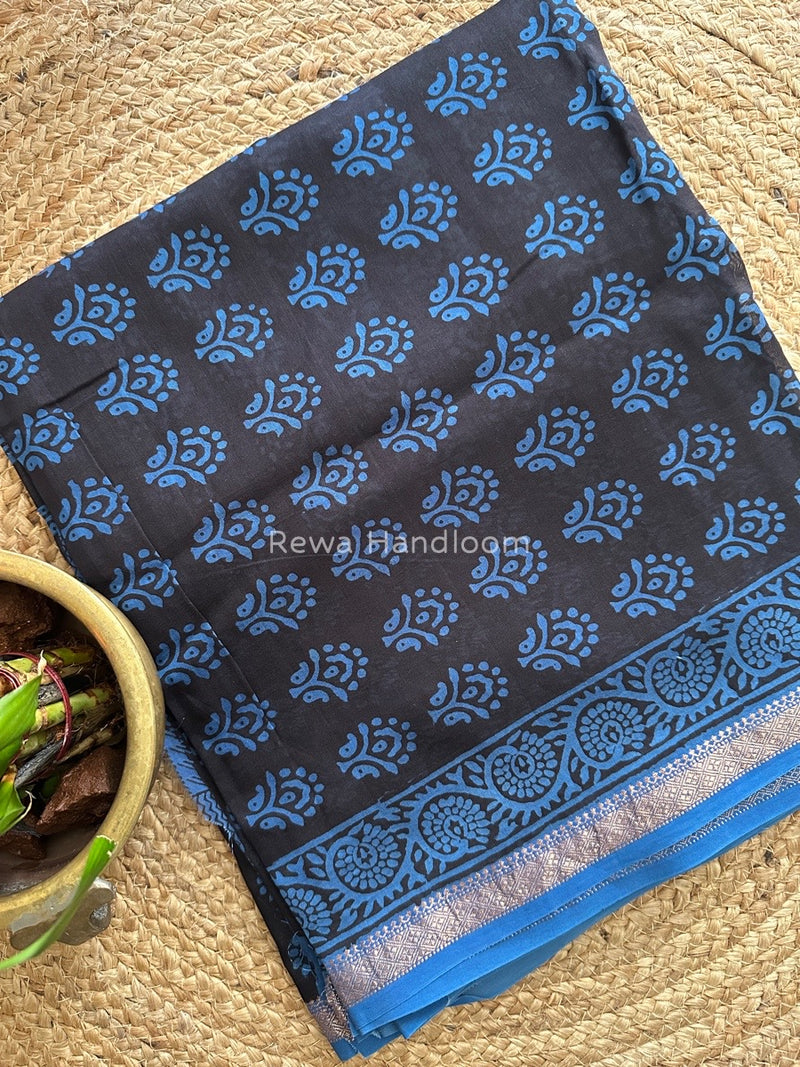 Maheshwari Black Bagh Print Suit BSP0139