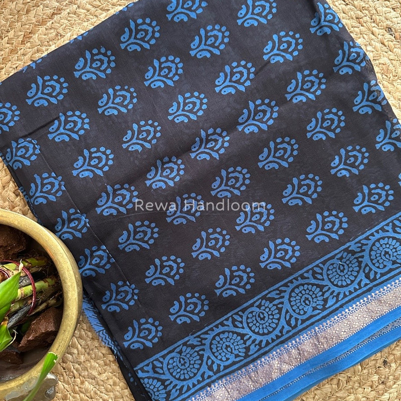 Maheshwari Black Bagh Print Suit BSP0139