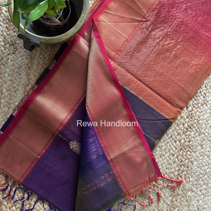 Maheshwari Blue Shaded Butta Saree BLSS09