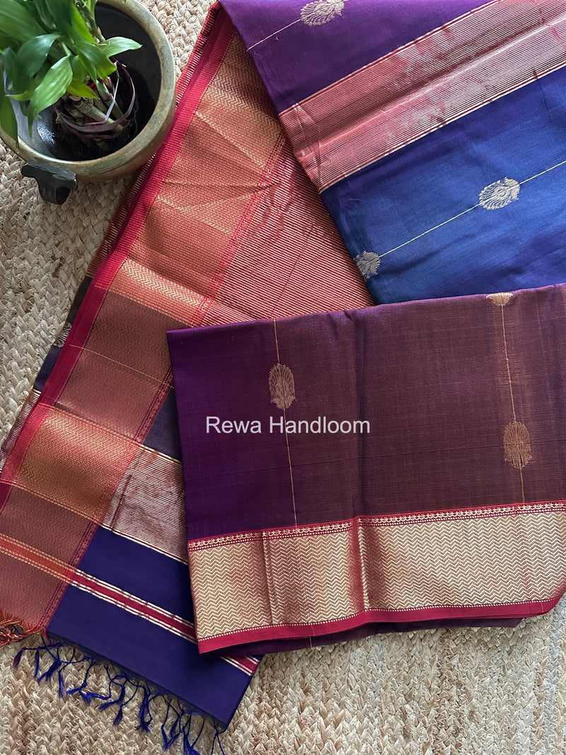 Maheshwari Blue Shaded Butta Saree BLSS09