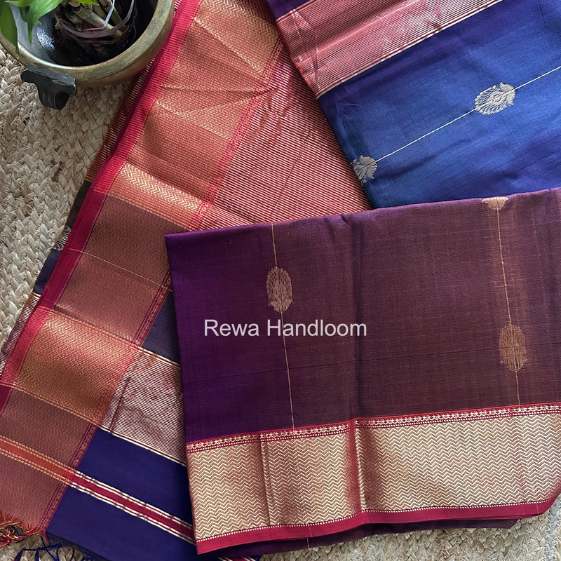 Maheshwari Blue Shaded Butta Saree BLSS09