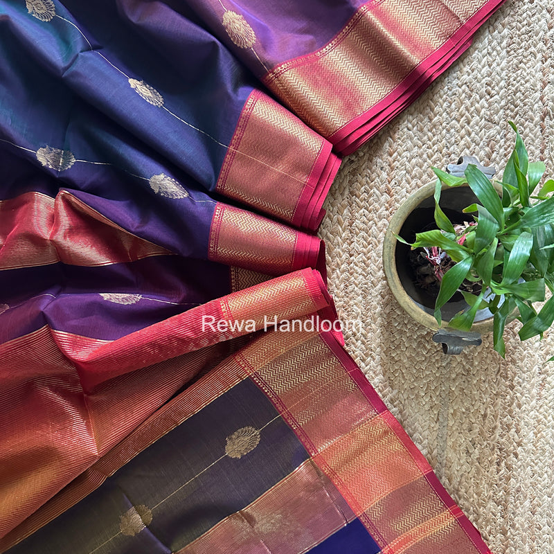 Maheshwari Blue Shaded Butta Saree BLSS09