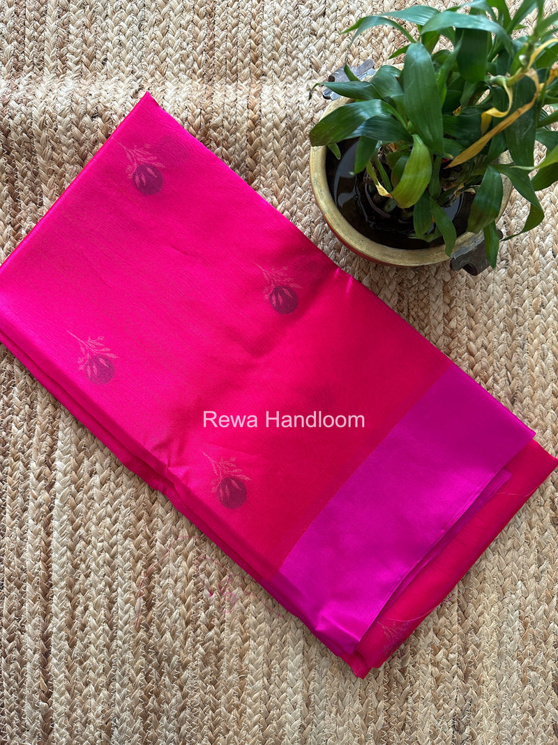 Fuchsia Pink Chanderi Pattu Silk Butta Saree CPBS04