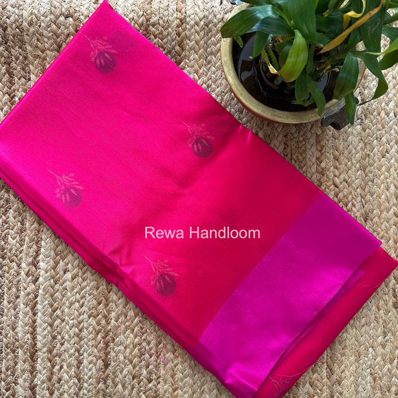 Fuchsia Pink Chanderi Pattu Silk Butta Saree CPBS04