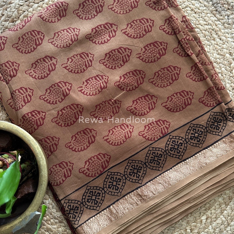 Maheshwari Mehendi Green Bagh Print Suit BSP0133