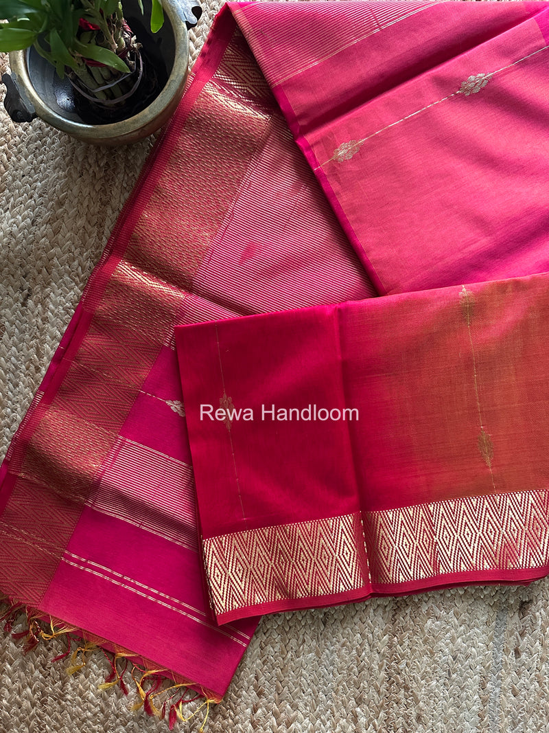 Maheshwari Rani Pink Shaded Butta Saree BLSS032