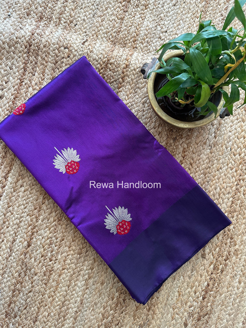 Violet Chanderi Pattu Silk Butta Saree CPBS01