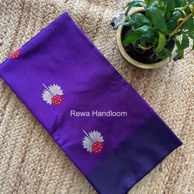Violet Chanderi Pattu Silk Butta Saree CPBS01
