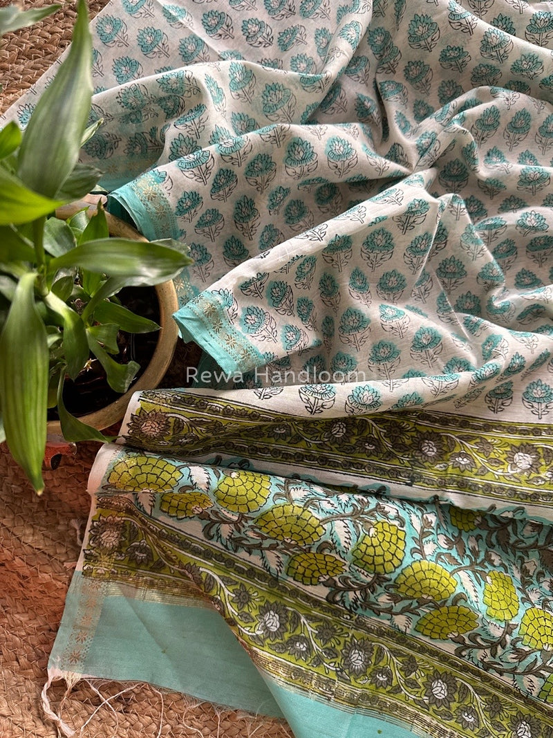 Maheshwari Hand Block Printed Dupatta