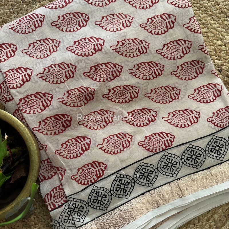 Maheshwari White Bagh Print Suit BSP00129