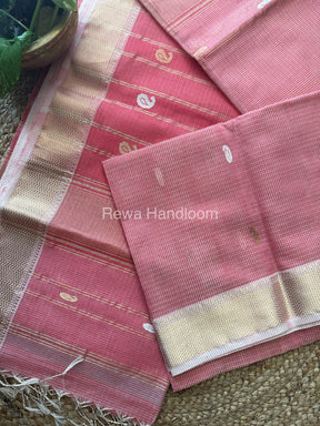 Pink Zari Butti ~ Maheshwari Saree-KJS027