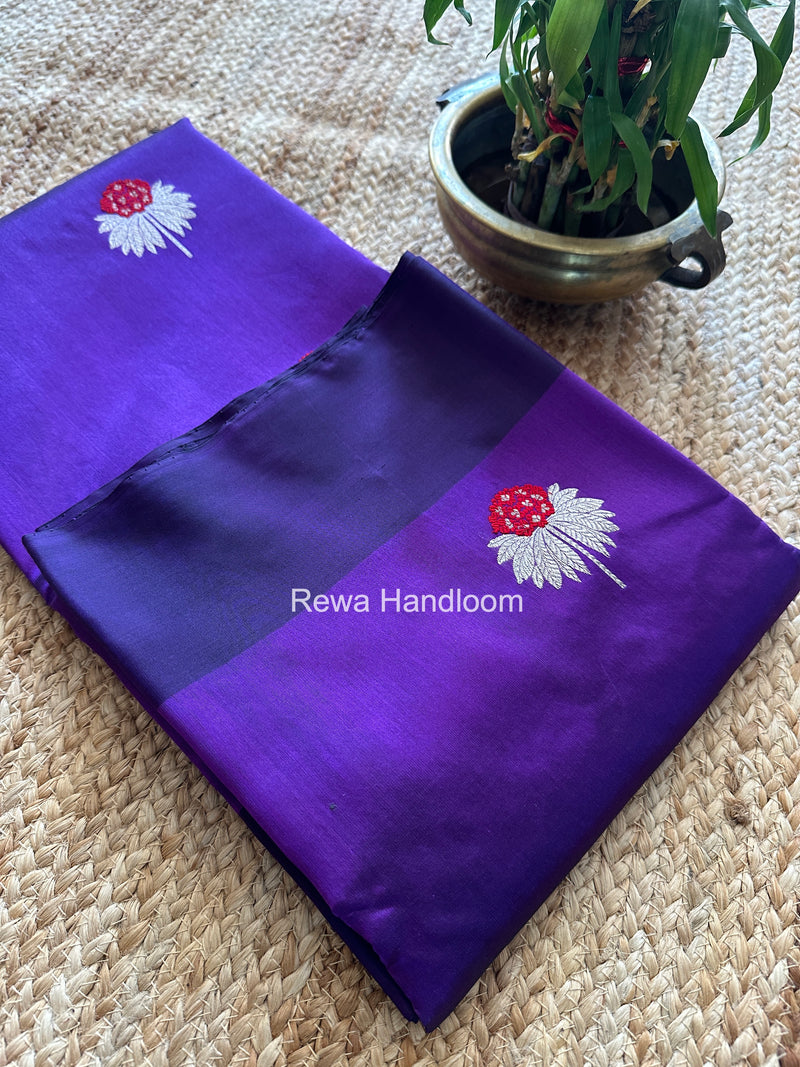 Violet Chanderi Pattu Silk Butta Saree CPBS01