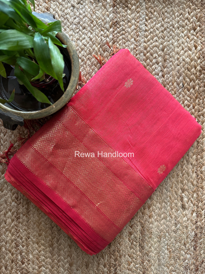 Maheshwari Fuchsia Pink Tissue Butti Saree TBBS0129
