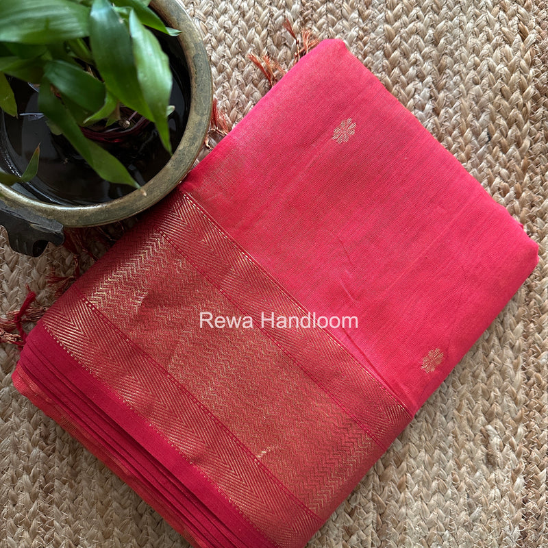 Maheshwari Fuchsia Pink Tissue Butti Saree TBBS0129