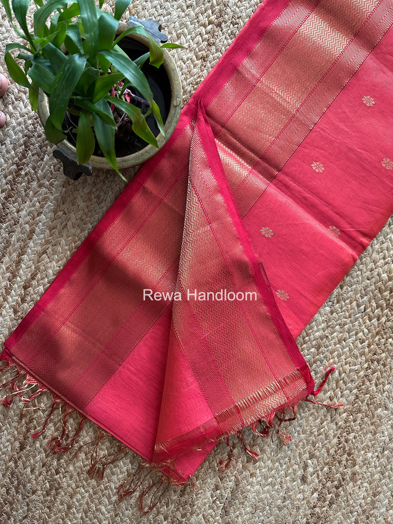 Maheshwari Fuchsia Pink Tissue Butti Saree TBBS0129