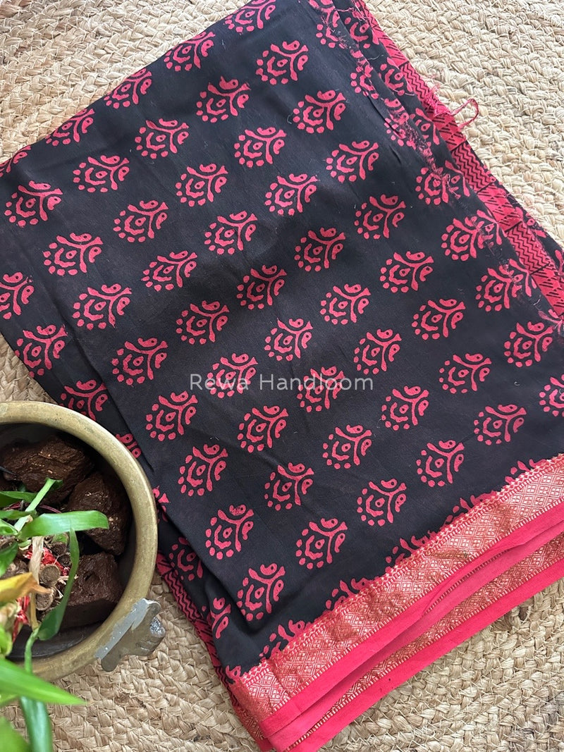 Maheshwari Black Bagh Print Suit BSP0137