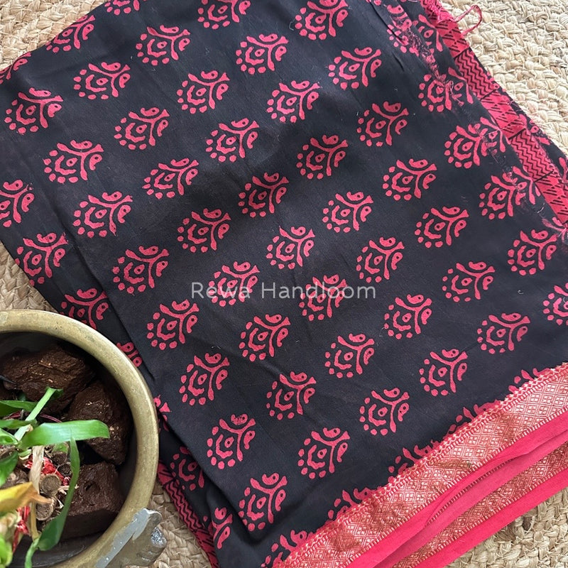 Maheshwari Black Bagh Print Suit BSP0137